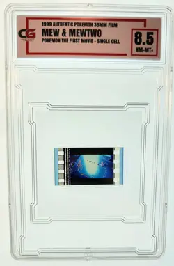 1999 Pokemon The First Movie Authentic 35mm Film Cell Mew & Mewtwo CG Graded 8.5 - Image 1
