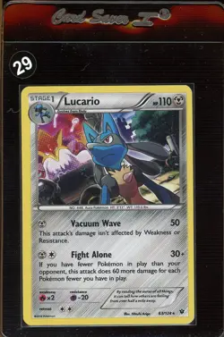 Lucario 63/124 Holo XY Fates Collide Near Mint Pokemon TCG Promo - Image 1