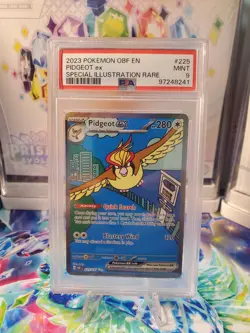 2023 Pokemon OBF EN Pidgeot ex 225 Special Illustration Rare - PSA MINT 9 - Image 1