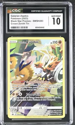 Galarian Zapdos SWSH283 Sword & Shield Promo Cards Holo - CGC 10 💎 GEM MINT 💎 - Image 1