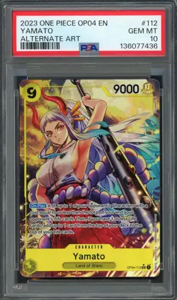 PSA 10 Yamato (Alt Art) Kingdoms of Intrigue OP04-112 EN One Piece B28 - Image 1