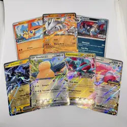 Pokemon STAMPED SCARLET & VIOLET Snorlax EX/Salamence EX/Zekrom EX Lot 7 Cards - Image 1