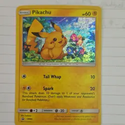 Pokemon Pikachu SM86 Promo Holo 60 HP Card SM Black Star Promos Tail Whap - Image 1