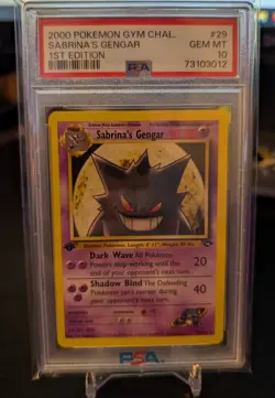 2000 POKEMON GYM CHALLENGE 1ST ED #29 SABRINA'S GENGAR PSA 10 - Image 1