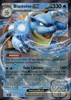 Blastoise ex 30/142 Double Rare Stellar Crown Pokemon Holo NM/M - Image 3