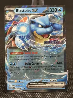 Pokemon Blastoise EX 30/142 Stellar Crown Double Rare NM-Mint Condition- Stamped - Image 1