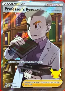 Pokemon Trainer PROFESSORS RESEARCH 24/25 Celebrations Full Art NM - Image 1