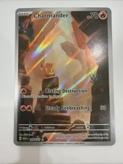 Charmander 168/165 Pokemon Sv: Scarlet & Violet 151 Holo Illustration Rare NM - Image 3