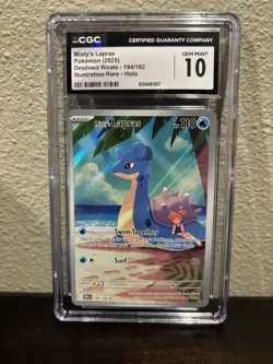 2025 Pokemon Misty’s Lapras Destined Rivals 194/182 Illustr. Rare Holo CGC 10 - Image 1