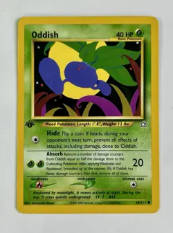 Oddish 2000 Pokemon Neo Genesis 1st Edition Common #68/111 * Light Play - Image 1