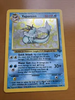 Vaporeon 1999 Pokemon Jungle Unlimited Holo Rare #12/64 - MP - Image 1