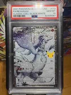 Pokemon 2021 Celebrations FA/Reshiram Classic Collar Black/White, PSA 10, #113 - Image 1