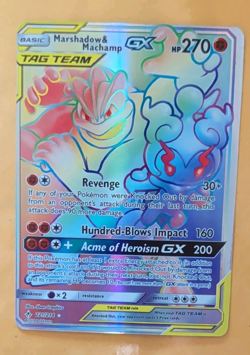 Pokemon Marshadow & Machamp GX Sm-Unbroken Bonds 221/214 Secret Rare Holo 270 HP - Image 1