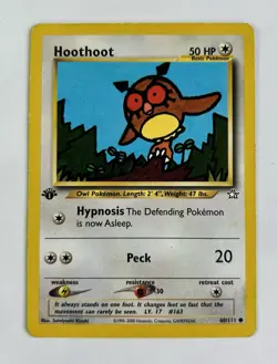 Hoothoot 2000 Pokemon Neo Genesis 1st Edition Common #60/111 * Light Play - Image 1