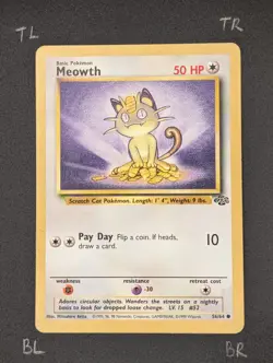 Pokemon TCG Meowth Gold Border 56/64 Fruit Roll Ups Promo Jungle WOTC Vintage LP - Image 5