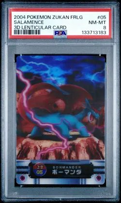 PSA 8 Salamence 3D Lenticular Japanese Carddass Zukan No 05 Pokemon - Image 1