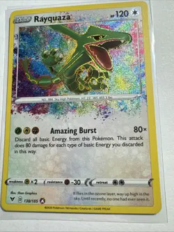 Pokemon TCG Rayquaza Vivid Voltage Holo Rare Card 138/185 NM/M Condition - Image 4