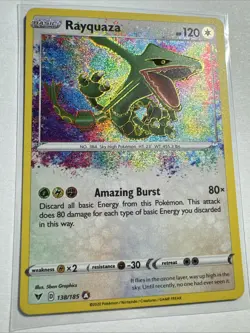 Pokemon TCG Rayquaza Vivid Voltage Holo Rare Card 138/185 NM/M Condition - Image 5