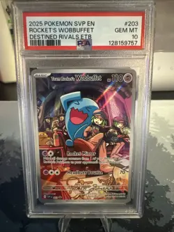 PSA 10 Team Rocket's Wobbuffet 203 Sv: Scarlet & Violet Promo Cards Holo - Image 1