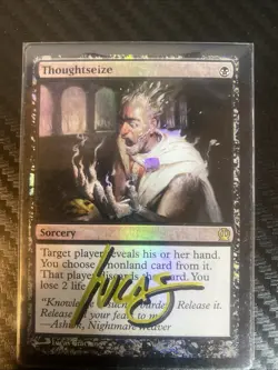 Thoughtseize Theros Foil - Shadow Signed By Artist - Image 1