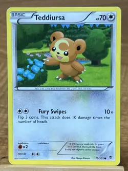 Pokemon TCG Teddiursa 75/101 Plasma Blast Common #1 - Image 1