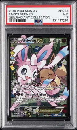 2016 POKEMON XY GENERATIONS RADIANT COLLECTION #RC32 FULL ART/SYLVEON EX PSA 7 - Image 1