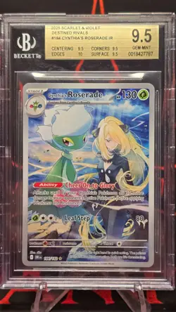 BGS Gem Mint 9.5 Cynthia's Roserade #184 Pokemon S&V Destined Rivals Full Art IR - Image 2