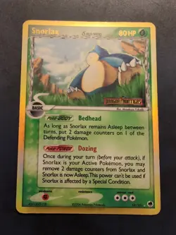 1x Pokemon Snorlax 10/101 Dragon Frontiers Reverse Holo Stamped Damaged - Image 1