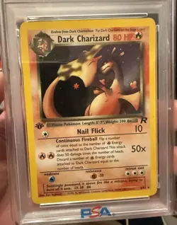 Pokemon Dark Charizard 4/82 Team Rocket Holo Rare 1st Edition 80 HP English - Image 1