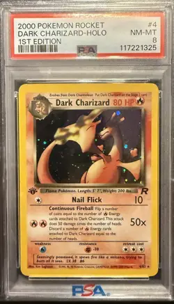 Pokemon Dark Charizard 4/82 Team Rocket Holo Rare 1st Edition 80 HP English - Image 3