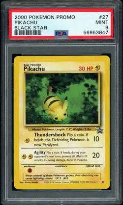 2000 Pokemon Pikachu Black Star Promo #27 PSA 9 MINT - Image 1