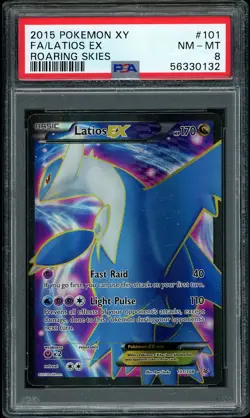 2015 Pokemon XY Roaring Skies Latios EX Full Art #101 PSA 8 NM-MT - Image 1
