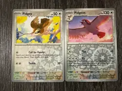 Pidgey 016/165 & Pidgeot 018/165 Reverse Holo NM Pokemon 151 FREE SHIPPING - Image 1