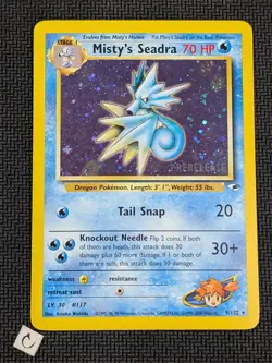 Misty's Seadra 9/132 - Gym Heroes Prerelease Stamped Holo Pokemon TCG LP VLP - Image 1