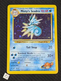 Misty's Seadra 9/132 - Gym Heroes Prerelease Stamped Holo Pokemon TCG LP VLP - Image 2