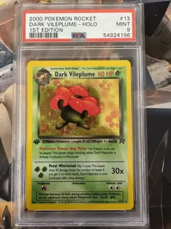 2000 Pokemon Rocket 1st Edition 13 Dark Vileplume PSA 9 54924196 Graded Pokemon - Image 1