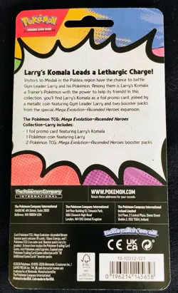 Pokemon Mega Evolution–Ascended Heroes Larry Komala 2 Pack Blister Promo Booster - Image 2