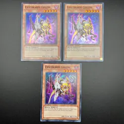 YuGiOh 3x Playset Evilswarm Golem HA07-EN053 Super Rare 1st Edition NM - Image 1