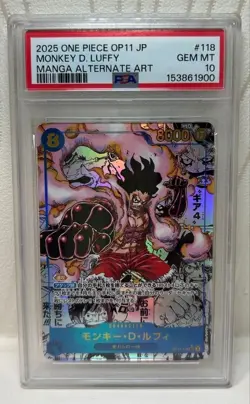 Monkey D. Luffy Manga Art OP11-118 Fist Of Divine 2025 PSA 10 One Piece Japanese - Image 1