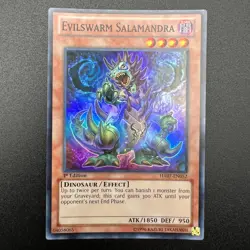 YuGiOh Evilswarm Salamandra HA07-EN052 Super Rare 1st Edition NM - Image 1