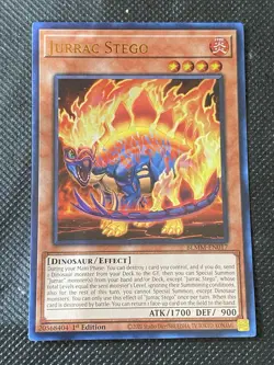 YuGiOh! - Jurrac Stego BLMM-EN017 Ultra Rare 1st Edition Near Mint - Image 1