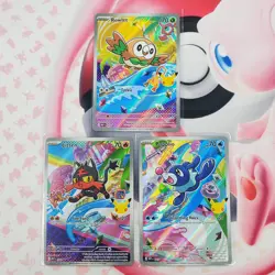 Rowlett 043 + Litten 044 + Popplio 045 - First Partner Pokemon Cards #L347 - Image 1