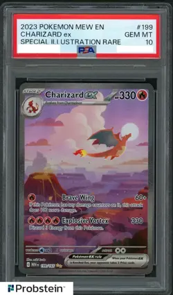 Pokemon TCG Charizard EX 199/165 Scarlet Violet 151 English Card PSA 10 GEM MINT - Image 1
