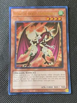 YuGiOh! - Heraldic Beast Aberconway BLMM-EN114 Ultra Rare 1st Edition Near Mint - Image 1