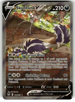 Skuntank V (Alternate Full Art) 181/195 Silver Tempest NM Pokemon Card TCG - Image 1
