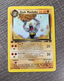 Dark Machoke 1st Edition Team Rocket 40/82 Vintage Pokemon Card MP Condition - Image 1