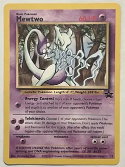 Pokemon TCG Mewtwo 12/53 Wotc Promo Regular Basic 60 HP English Rush Card - Image 1