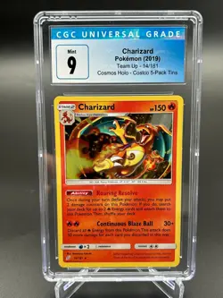 Pokemon 2019 Charizard Cosmos Holo 14/181 Team Up Kanto Tin CGC 9 - Image 1
