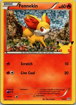 Fennekin 014/025 Promo McDonald's 25th Anniversary Promos Holo Lightly Played - Image 1