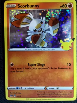 Scorbunny 016/025 McDonald's 25th Anniversary Promos Pokemon English Holo 2021 - Image 1